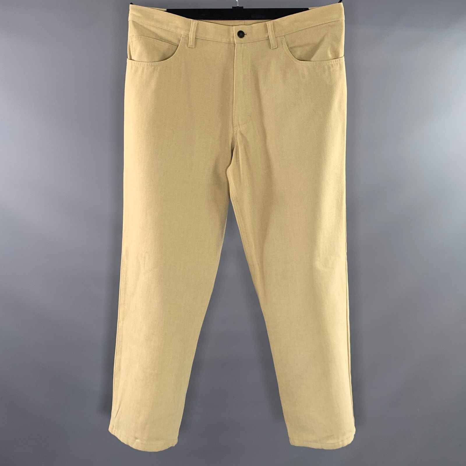 Loro Piana Size 38 Tan Khaki Solid Cotton Loose Fit Jeans